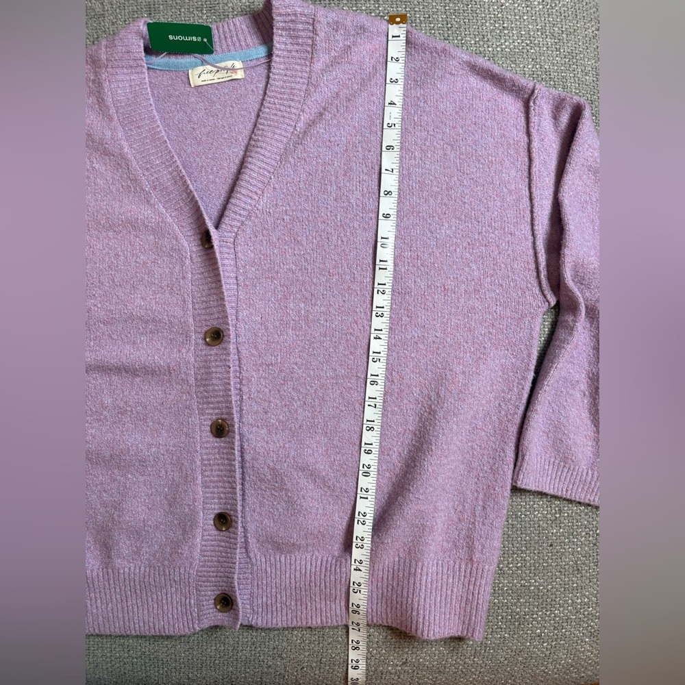 Free People Cool of the Night Cardigan Lilac Spell Melange Oversized XL - Picture 10 of 13